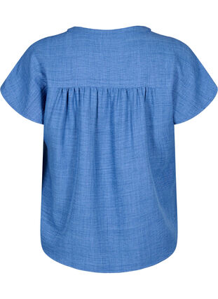 Zizzi Bluzka koszulowa z dekoltem w szpic i krótkimi rekawami, Riverside, Packshot image number 1