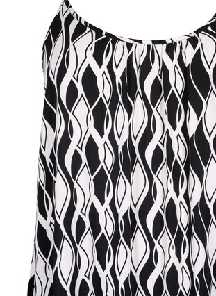 Zizzi Wiskozowa sukienka na ramiaczkach z nadrukiem, Black Swirl AOP, Packshot image number 2