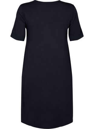 Zizzi Short-sleeved nightie in viscose, Black, Packshot image number 1