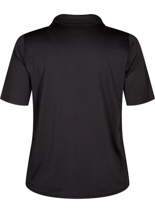 Zizzi Koszulka polo z dekoltem w szpic, Black, Packshot image number 1