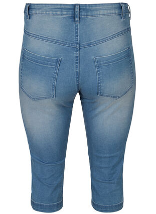 Zizzi Amy capri jeans z wysokim stanem i bardzo dopasowanym krojem, Light Blue Denim, Packshot image number 1