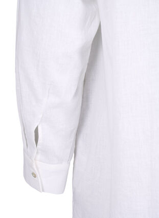 Koszula o przedluzonym kroju wykonana z lnu i bawelny, Bright White, Packshot image number 4
