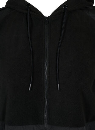 Zizzi Sports jacket in teddy and quilted fabric, Black, Packshot image number 2