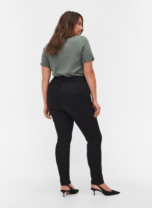 Zizzi Super high-waisted Bea jeans, Black, Model image number 1