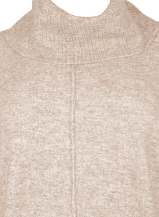 Zizzi Melanzowy sweter z dzianiny z golfem, Simply Taupe Mel., Packshot image number 2