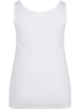 Zizzi Podstawowy top bawelniany w jednolitym kolorze, Bright White, Packshot image number 1