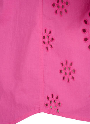 Zizzi Bluzka koszulowa z haftem angielskim i rekawem 3/4, Raspberry Rose, Packshot image number 3