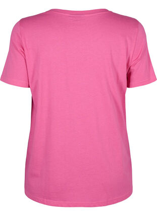 Zizzi T-shirt z motywem tekstowym, Shocking Pink W.Pink, Packshot image number 1