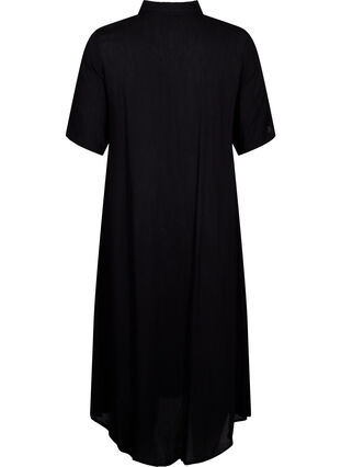 Zizzi Wiskozowa sukienka koszulowa z krótkimi rekawami, Black, Packshot image number 1