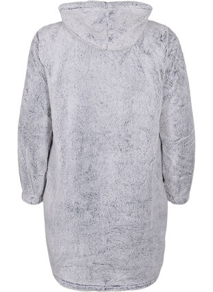 Zizzi Pluszowa sukienka z kapturem, Light Grey Melange, Packshot image number 1