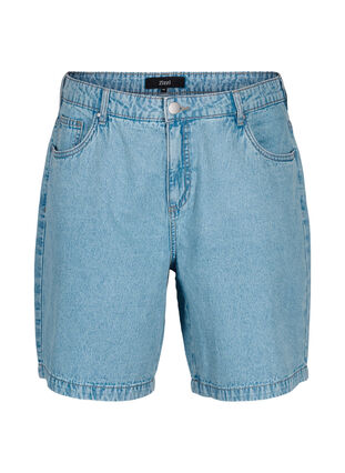 Zizzi Szorty jeansowe z wysokim stanem, Light Blue Denim, Packshot image number 0