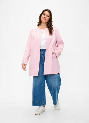 Zizzi Wiosenna kurtka z ukrytym zapieciem na guziki, Parfait Pink, Model image number 2