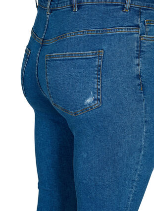 Zizzi Obcisle jeansy z rozdarciami, Blue denim, Packshot image number 3