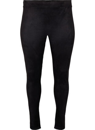 Zizzi Legginsy z imitacji zamszu, Black, Packshot image number 0