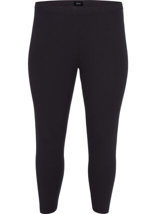 3/4-length wiskozowe legginsy w stylu basic, Black, Packshot image number 0