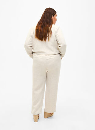 Zizzi Spodnie garniturowe z mieszanki materialów z lnem, Rainy Day, Model image number 1