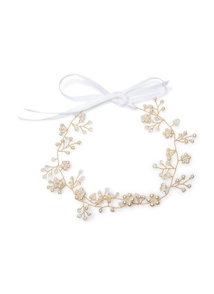 Zizzi Alloy headband with beads, Pearl, Packshot image number 0