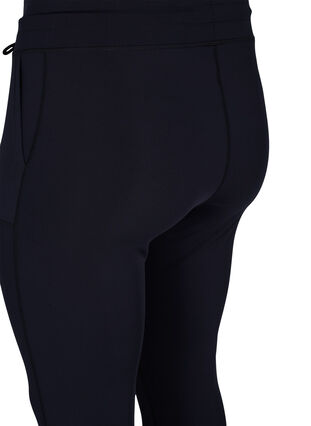 Zizzi 	 7/8 tights with pockets and adjustable drawstring, Black, Packshot image number 3