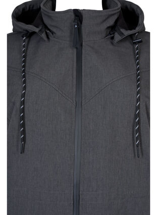 Zizzi Softshell z odpinanym kapturem, Dark Grey Melange, Packshot image number 2