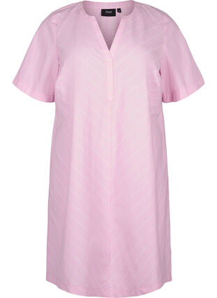 Zizzi Sukienka w paski z bawelny organicznej, Lilac Sachet, Packshot image number 0