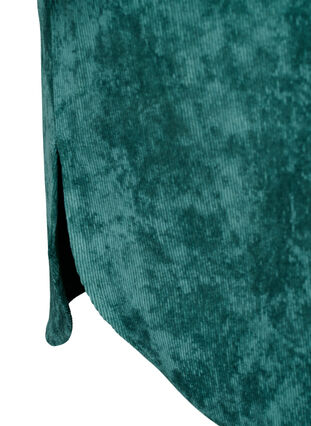 Zizzi Aksamitna sukienka z 3/4-length rekawami i guzikami, Deep Teal, Packshot image number 3