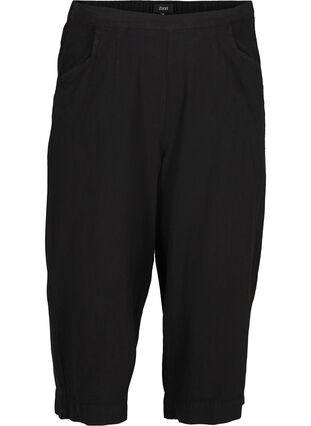 Zizzi Luzne bawelniane spodnie culotte, Black, Packshot image number 0