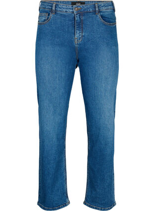 Zizzi Jeansy Gemma o regularnym kroju z wysokim stanem, Blue denim, Packshot image number 0