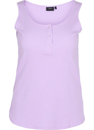 Zizzi Top with a round neck in ribbed fabric, Lavendula, Packshot image number 0