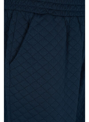 Zizzi Quilted jogging bottoms with pockets, Navy Blazer, Packshot image number 2