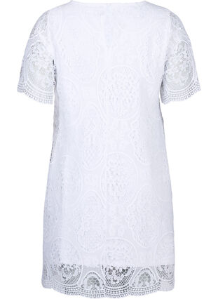 Zizzi Koronkowa, imprezowa sukienka z krótkimi rekawami, Bright White, Packshot image number 1