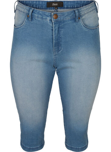 Zizzi Jeansy Emily capri o dopasowanym kroju, Light blue denim, Packshot image number 0