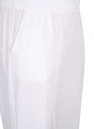 Zizzi Gladkie bawelniane spodnie z lnem, Bright White, Packshot image number 2