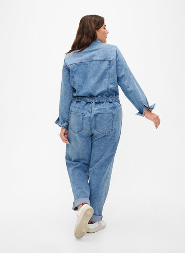 Zizzi Kombinezon jeansowy z dlugim rekawem, Light Blue Denim, Model image number 1