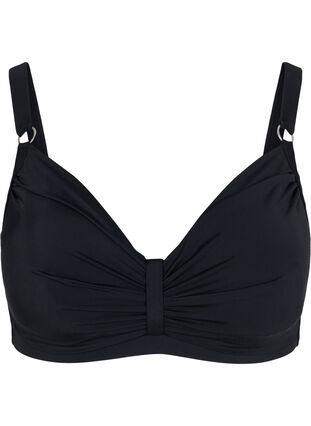 Zizzi Biustonosz bikini z fiszbinami i drapowaniami, Black, Packshot image number 0