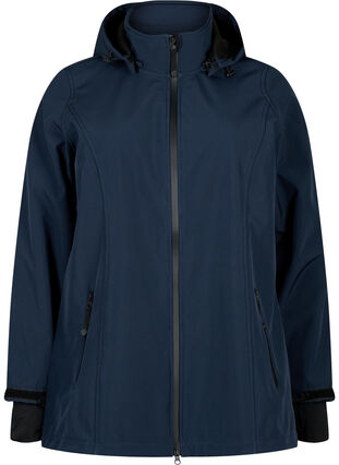 Zizzi Krótka kurtka softshell z odpinanym kapturem, Night Sky, Packshot image number 0