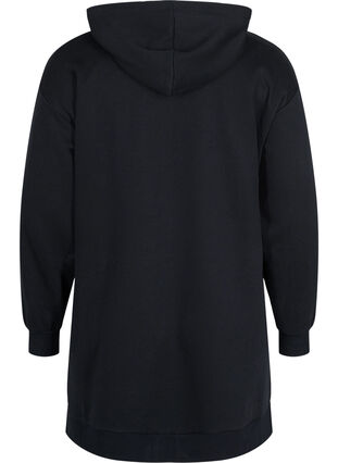 Zizzi Sweatshirt with hood and pockets, Black, Packshot image number 1