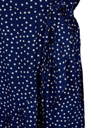 Zizzi Kopertowa sukienka z nadrukiem i krótkim rekawem, Navy Blazer Dot AOP, Packshot image number 3