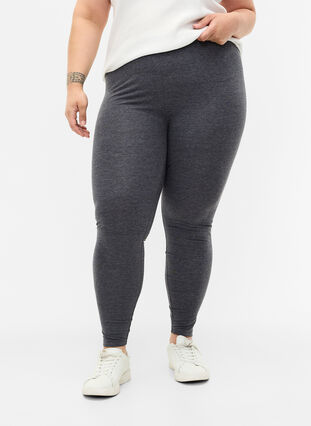 Zizzi Szare melanzowe legginsy, Dark Grey Melange, Model image number 0