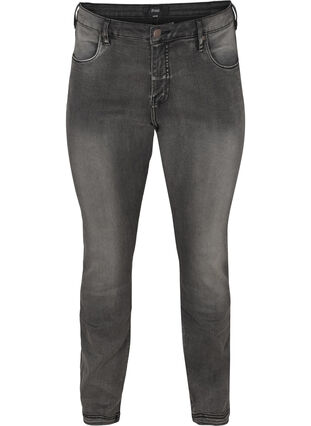 Zizzi Jeansy Emily o dopasowanym kroju z normalnym stanem, Dark Grey Denim, Packshot image number 0