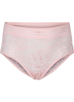 Zizzi High waisted lace panties, Pale Mauve, Packshot image number 0