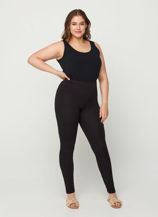 Zizzi Dlugie legginsy Basic, Black, Model image number 0