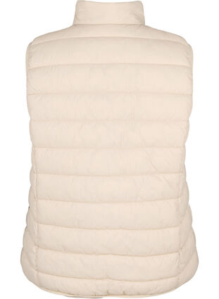 Zizzi Short vest with zip and pockets, Pumice Stone, Packshot image number 1