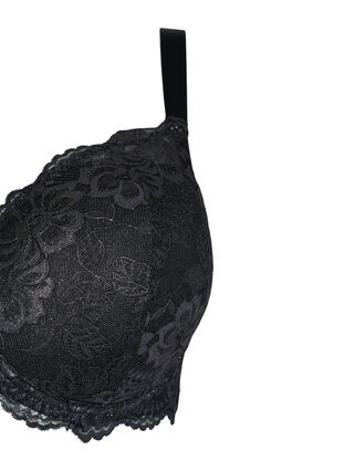 Zizzi Cup bra with lace and underwire, Black, Packshot image number 3