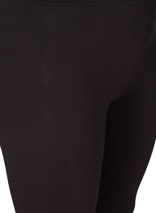 Zizzi Podstawowe legginsy 3/4 z marszczeniami, Black, Packshot image number 2