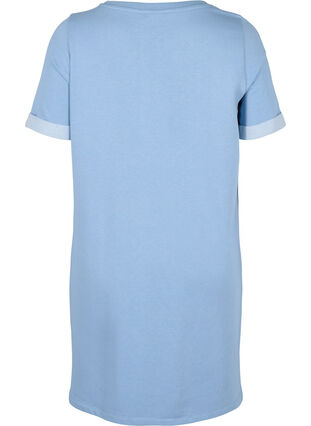 Zizzi Sweater dress with short sleeves and slits, Faded Denim, Packshot image number 1