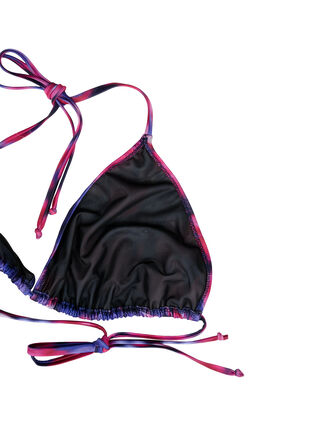 Zizzi Trójkatny biustonosz bikini z nadrukiem, Pink Flower AOP, Packshot image number 3