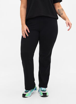 Zizzi Spodnie sportowe z bawelny, Black, Model image number 2