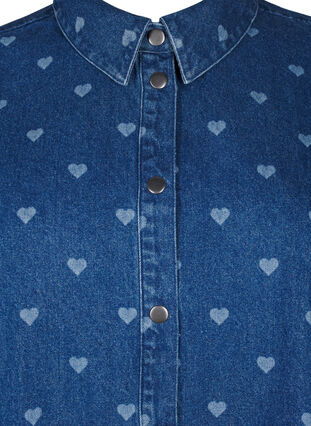 Zizzi Koszula dzinsowa w serca, L. Blue D. W. Heart, Packshot image number 2