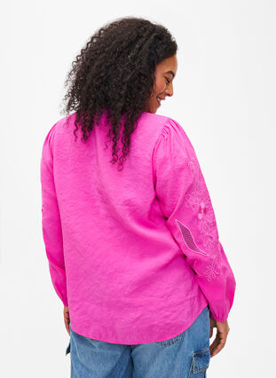 Zizzi Bluzka z modalu TENCEL™ z haftowanymi detalami, Phlox Pink, Model image number 1