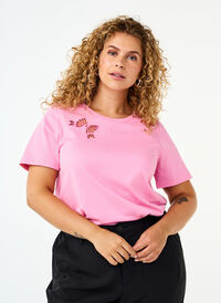 T-shirt z bawelny organicznej z kokardka, Rosebloom, Model